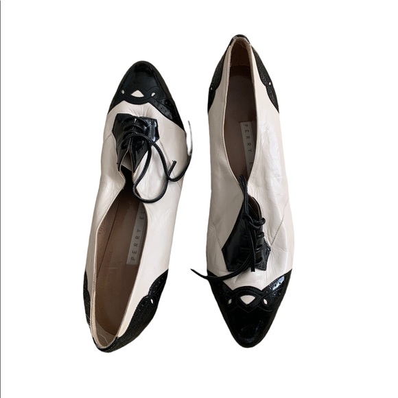 Perry Ellis | Sleek Tap Dancing Shoes Black White Size 6.5 - Picture 8 of 9